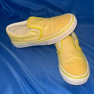 Unisex Kids' Shoes Yellow glitter vans slip on size 1